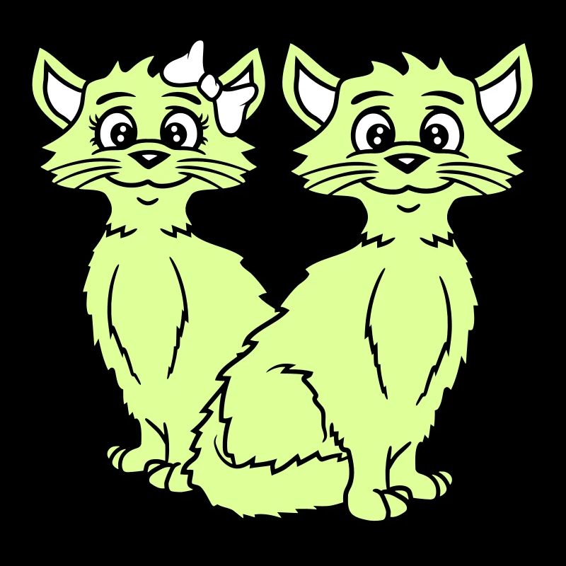 Zwei Katzen Paar 2 Romantisches verliebtes Pärchen