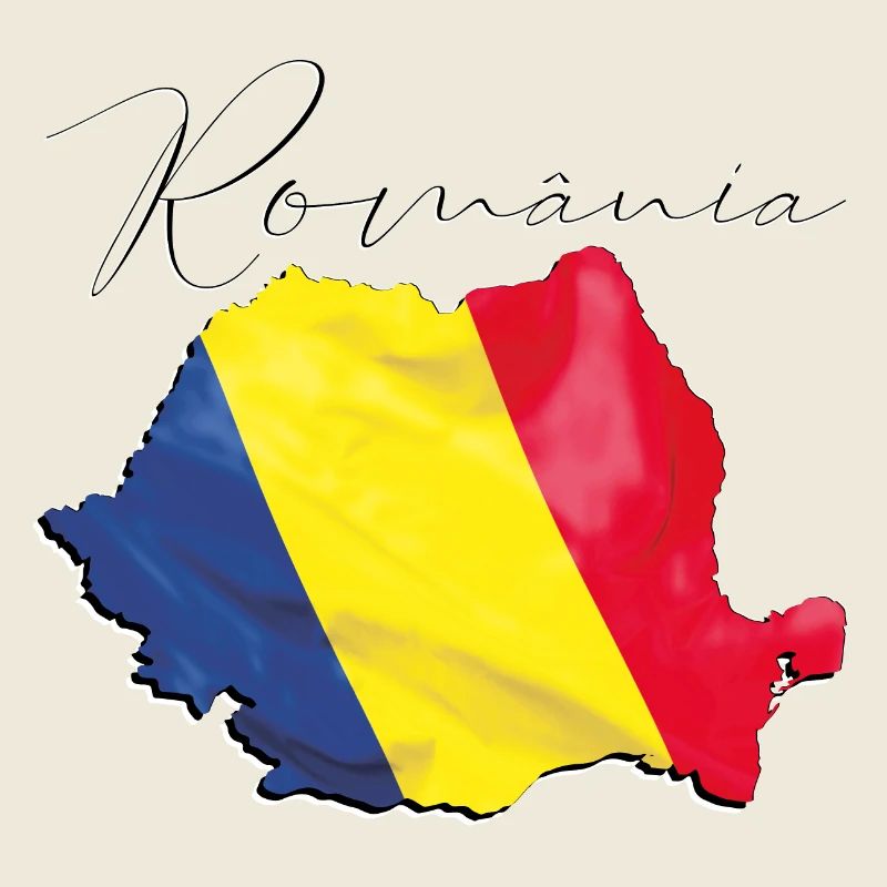 Drapeau de la Roumanie sur la carte de la Roumanie RO