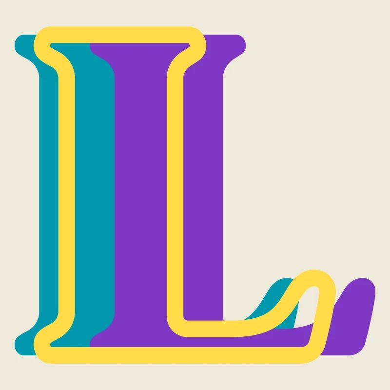 Lettre l multicolore