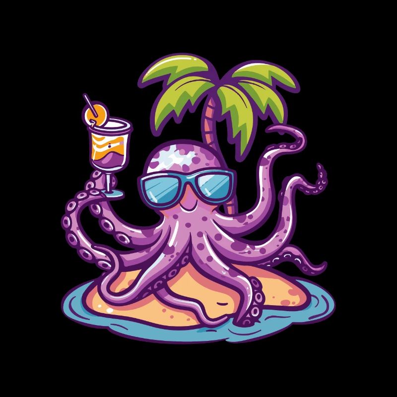 Octopus Summer Beach Comic