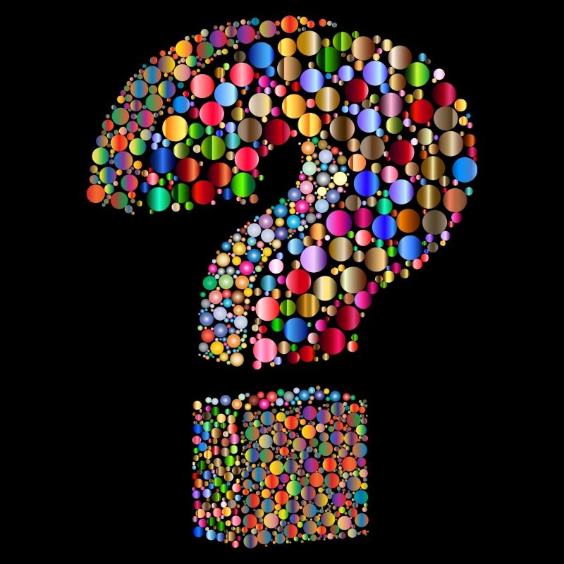 Regenbogenfarbenes Fragezeichen