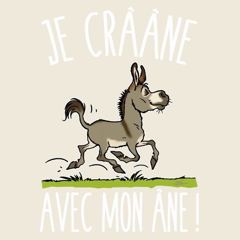 Je crâne avec mon âne (gris,texte blanc
