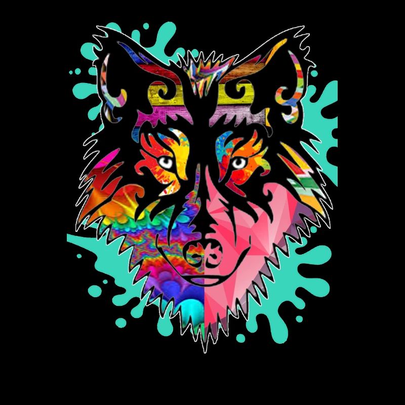 Loup, coloré,