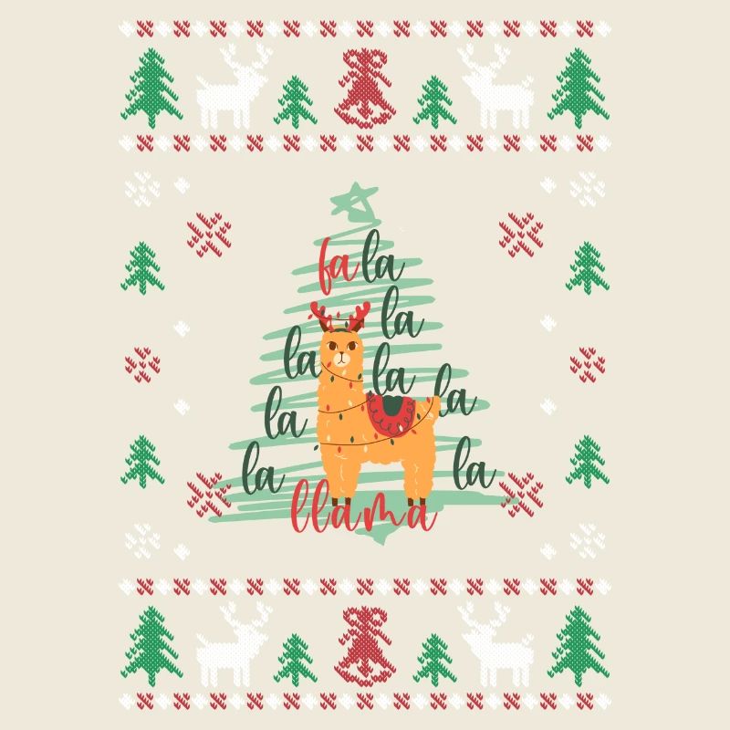 Lama de Noël pull moche animaux drôles
