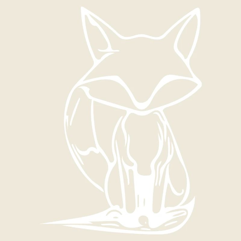 Cute vintage fox drawing