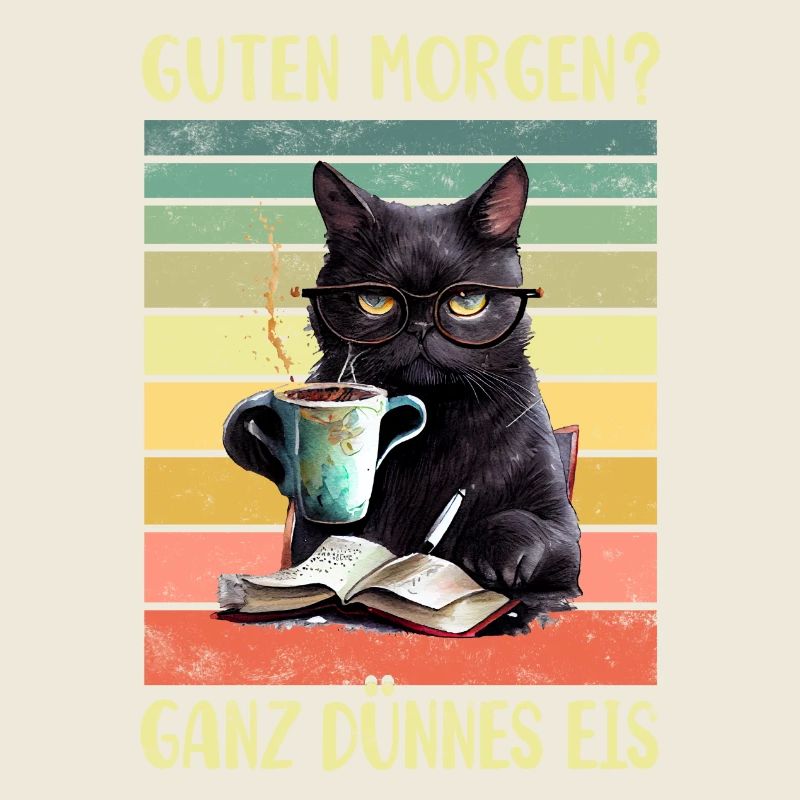 Schwarze Katze Morgenmuffel