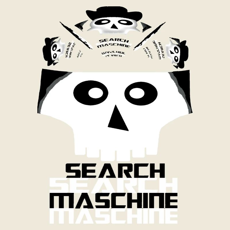 Skull Search Engine Logo Chemise Conception informatique