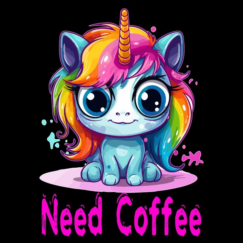 Cute Unicorn Need Coffee Design for Everyone