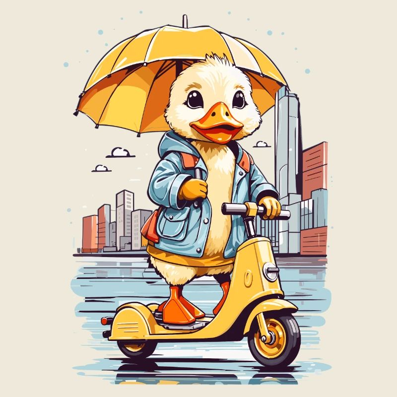 Ente mit Roller