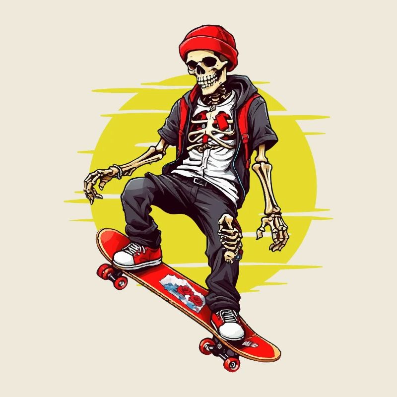 Skateboarding Skelett