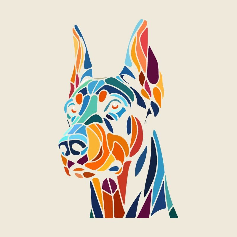 Tête de chien doberman