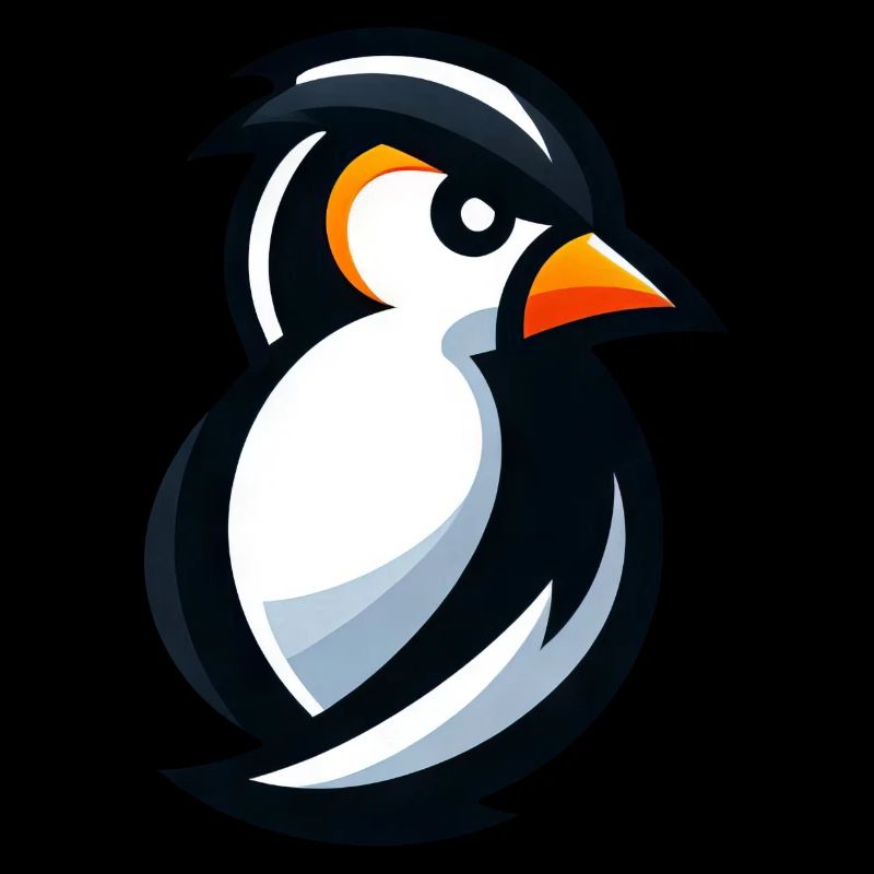Cute Penguin Cartoon Minimalist Abstract Cool