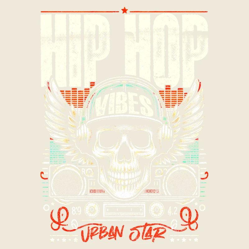 Vintage Skull & Recording Console Hip Hop Vibes