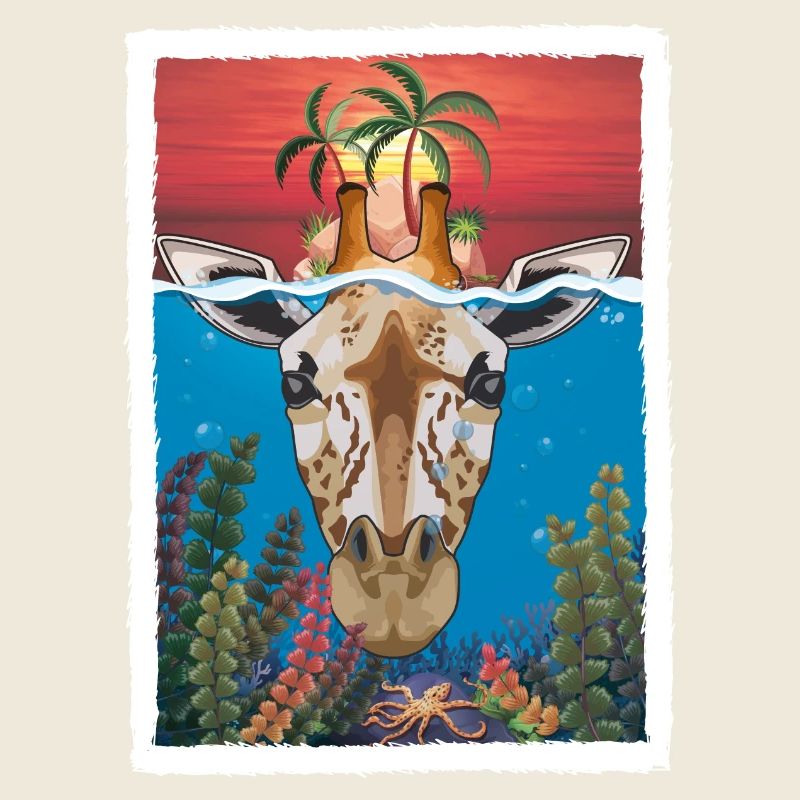 Giraffe unter Wasser 2