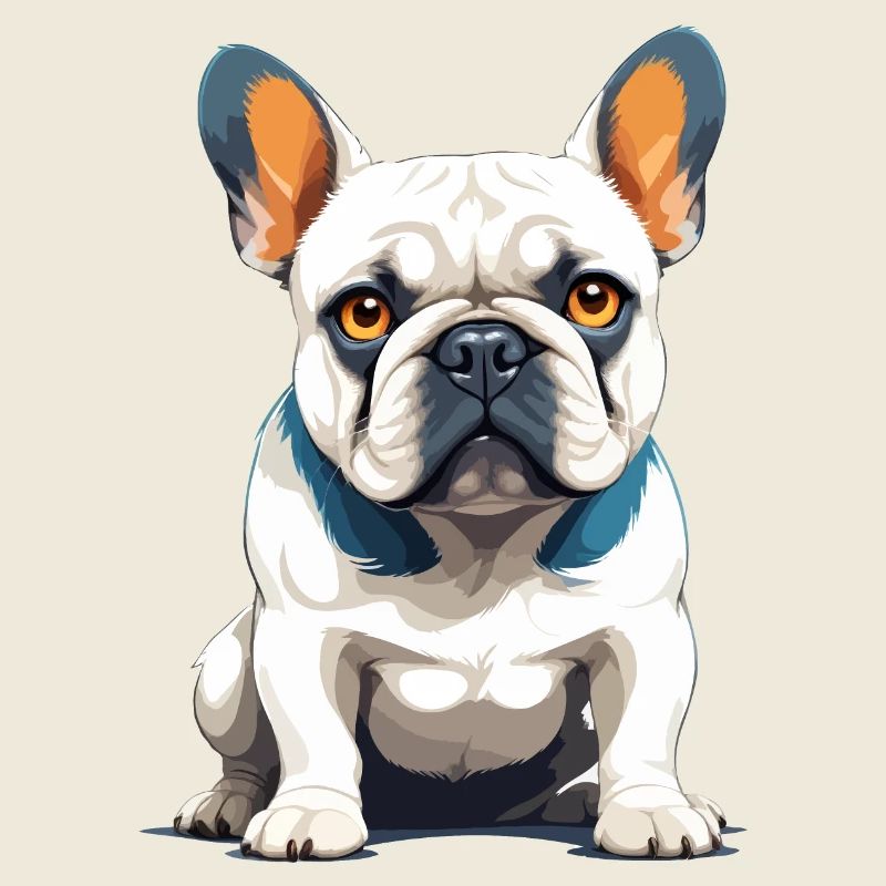 Bouledogue français Vector Art Illustration en couleur