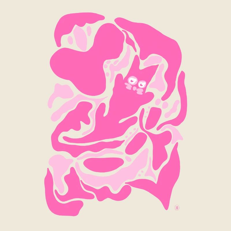 Abstrakte rosa Katze