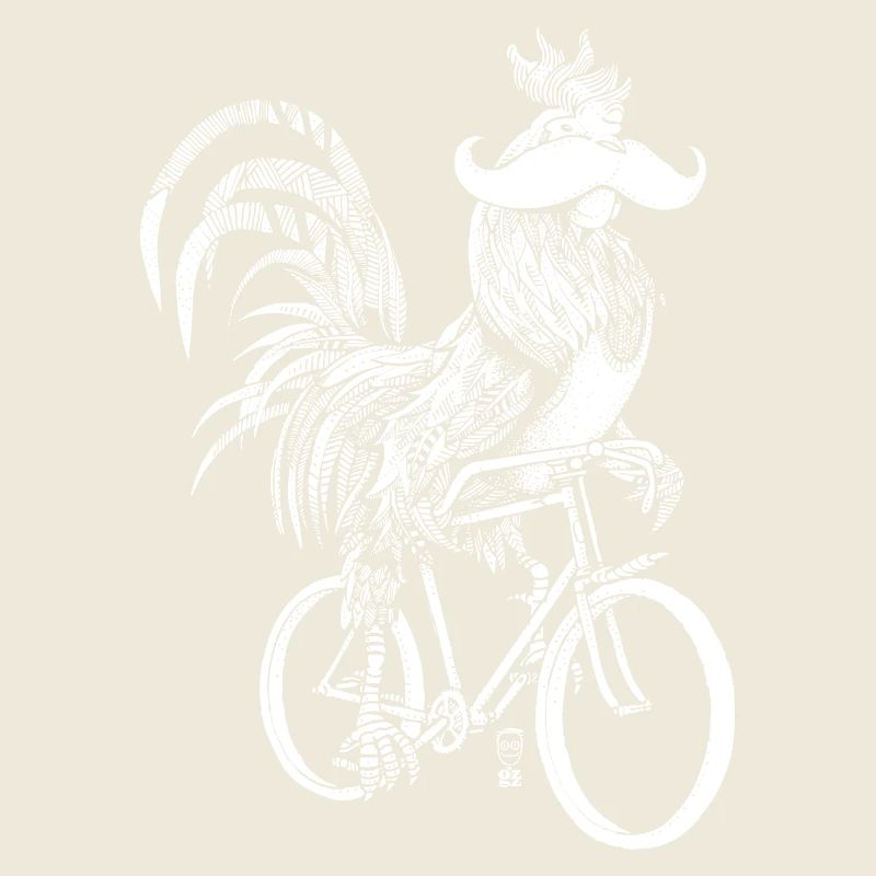 Rooster & Bicycles - white version