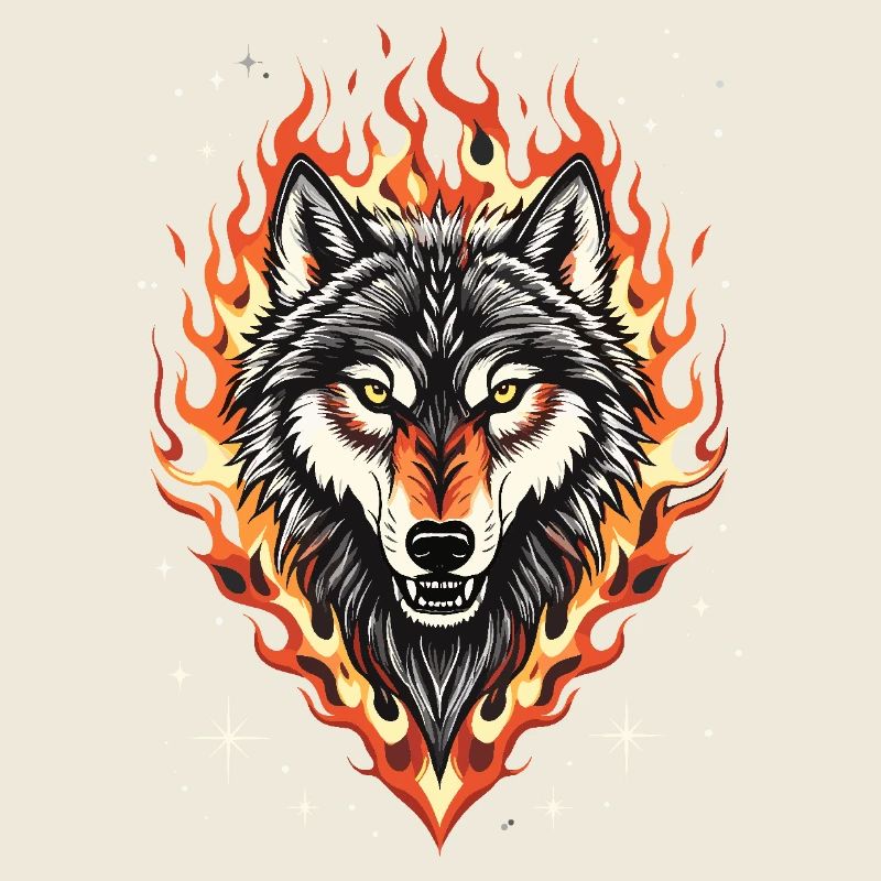 Wolf and Flames