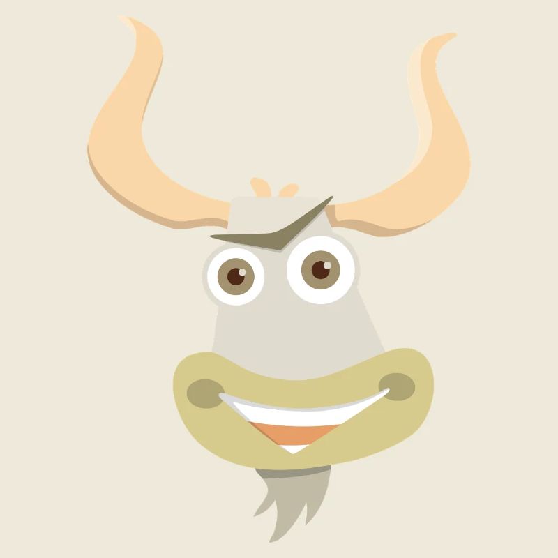 Fröhliche Illustration eines Yakkopfes