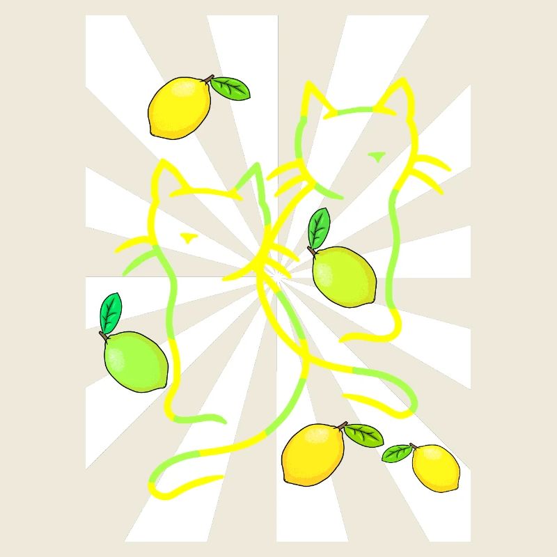 Années 80 Citrons Chats Chat Lemo Citron Chaton