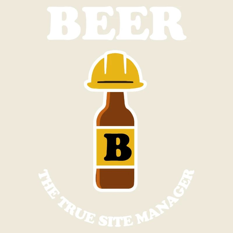 Beer bottle with construction helmet