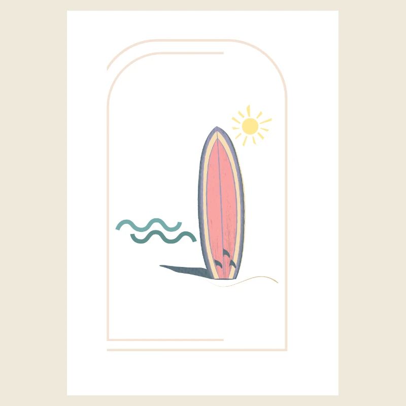 Surfboard Sunrise Design