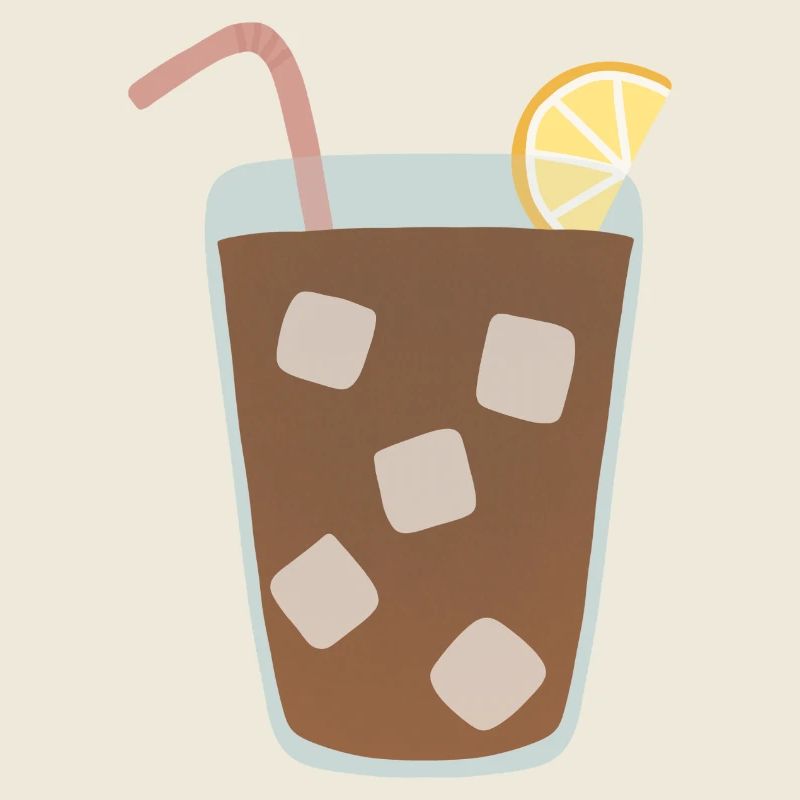 Zitrone Eistee Glas Illustration