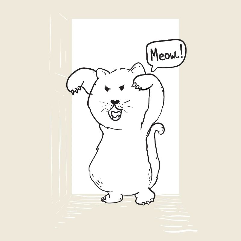 Chat devant la porte pour Halloween