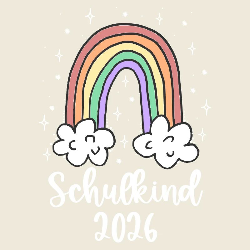 Schulkind 2026 Einschulung Mädchen Regenbogen