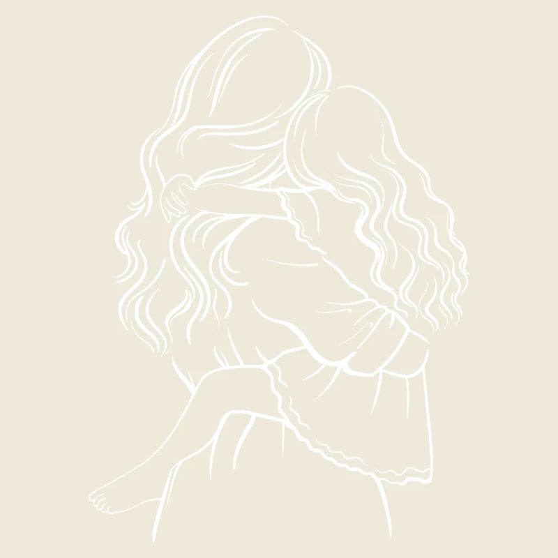 Mutter und Tochter – Weiße Schablone