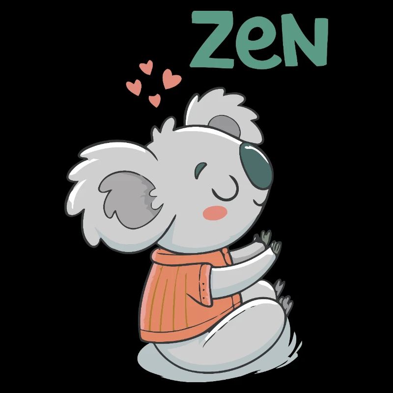 Koala Zen im orangefarbenen Pullover