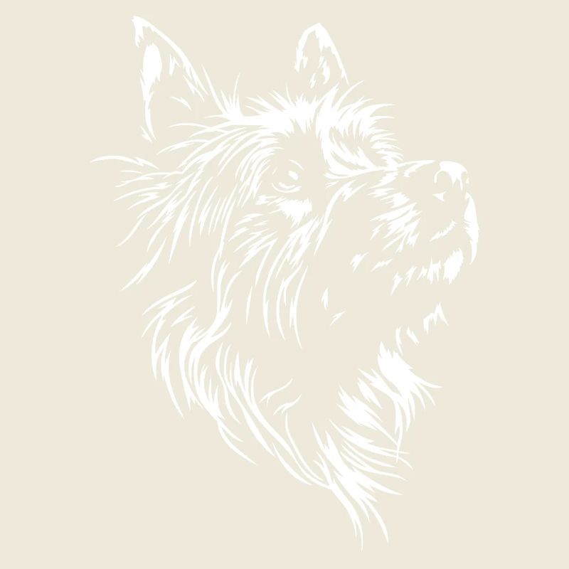 Silhouette de chien Australian Terrier Saules