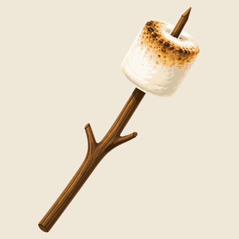 Roasted marshmallow on a stick