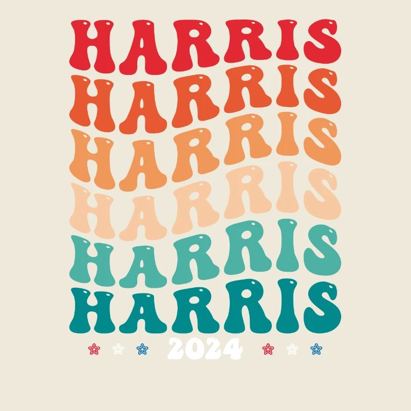 Groovy Couleurs du drapeau des États-Unis à Kamala Harris 2024 pour