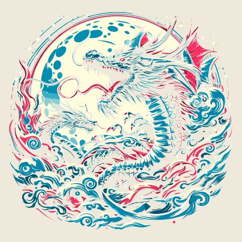 Dragons au clair de lune