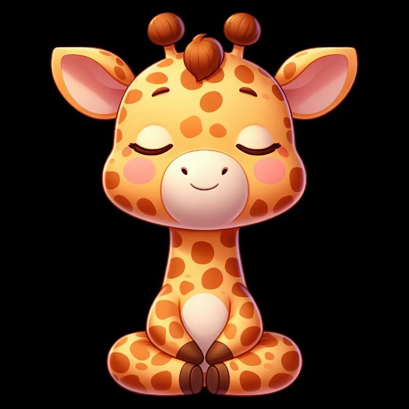 Cute Giraffe Yoga Meditation Relaxation Chill