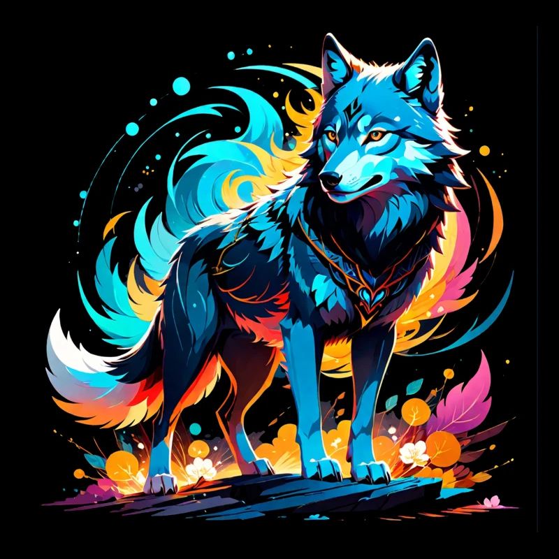 Wolf and Mountain - Protective Nature