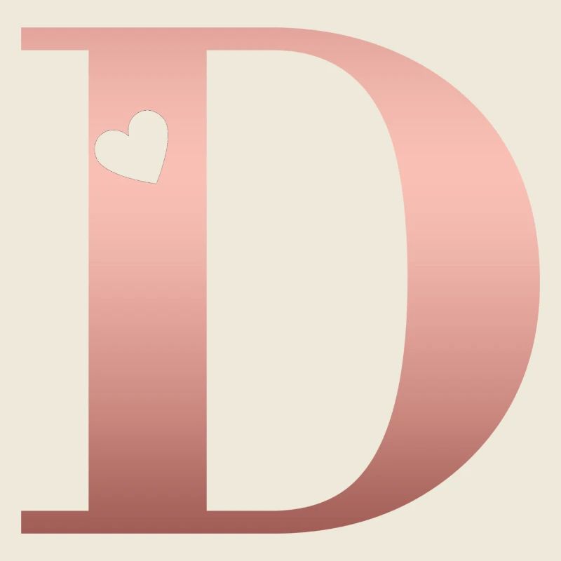 letter D rose gold