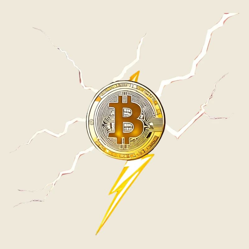 Logo Bitcoin avec des éclairs