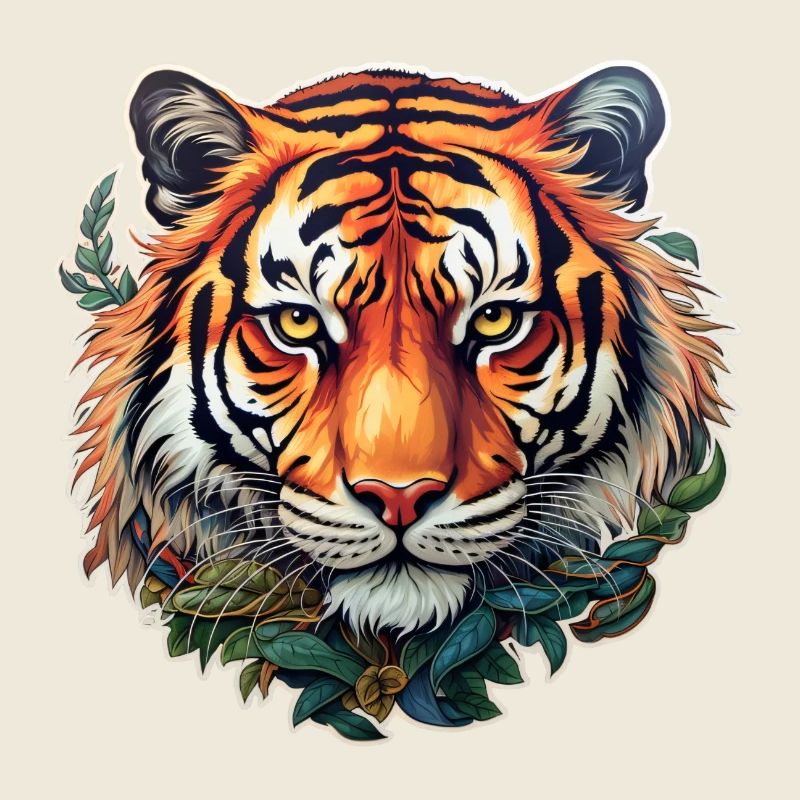 La tête de tigre dangereuse
