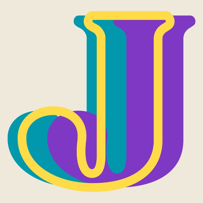 Multicolored letter j
