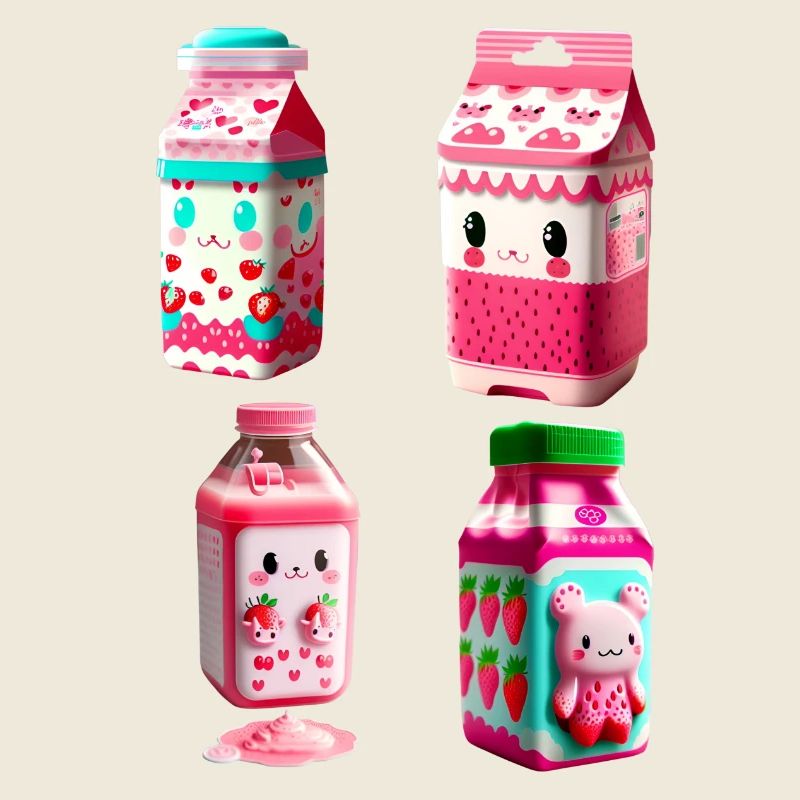 Kawaii Erdbeermilch Karton - lecker!