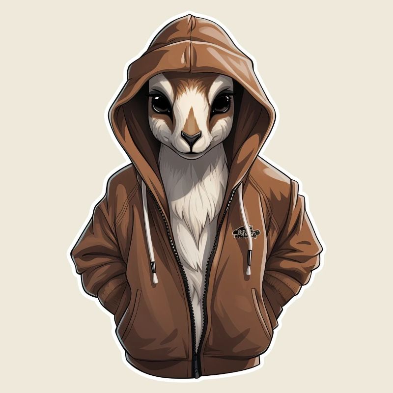 Coole Antilope in Freizeitkleidung