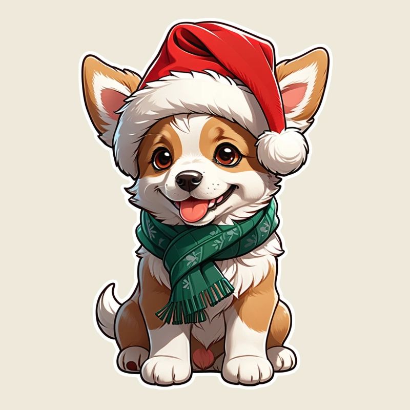 chien avec bonnet de noel