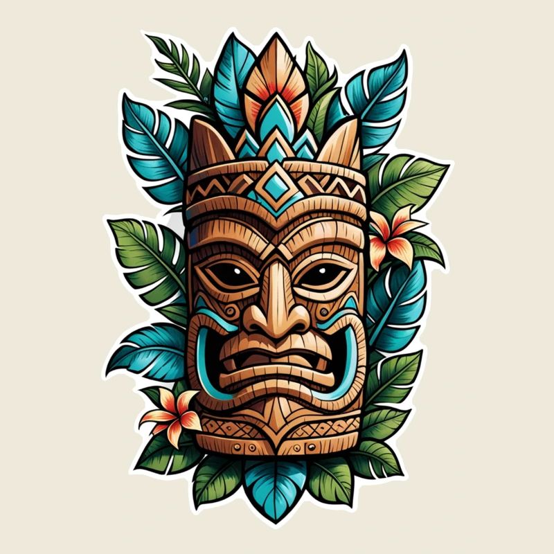 tiki beach - statue polynèsie