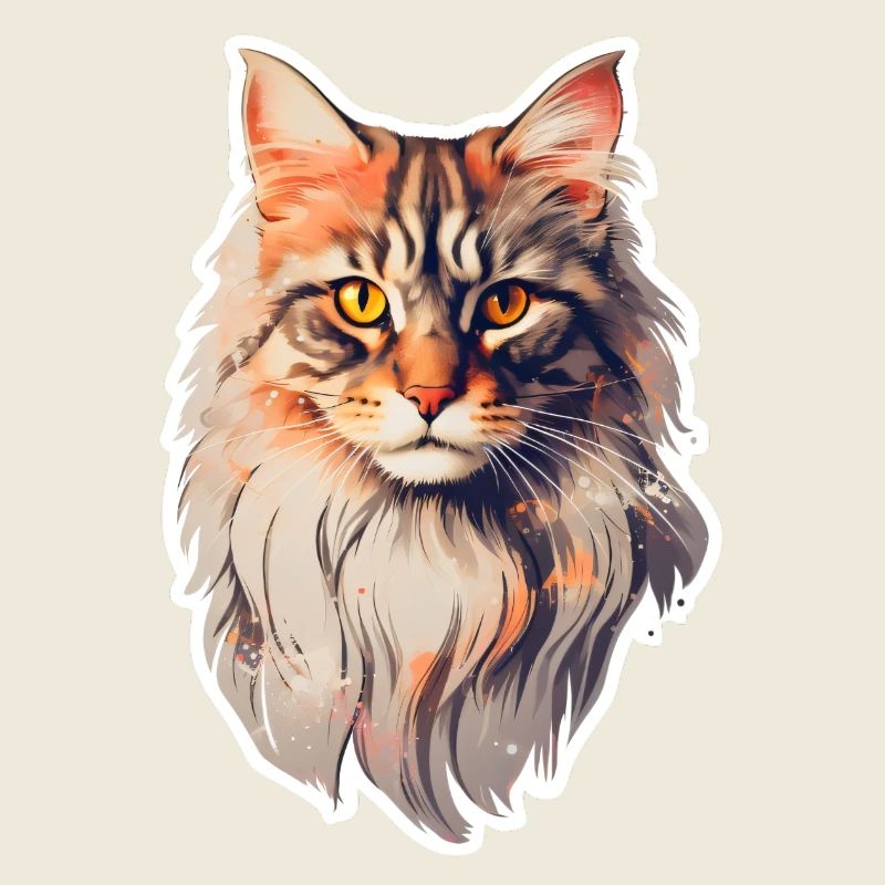 Maine Coon Katze Frontansicht