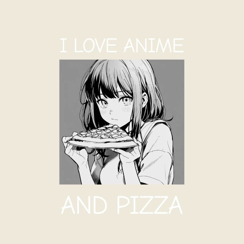 Ich liebe Anime und Pizza - Manga Stil