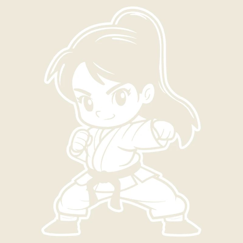 Kleines Karate Mädchen Comic