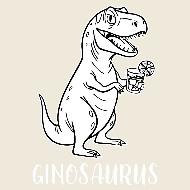 Ginosaurus - funny Trex Dino with gin