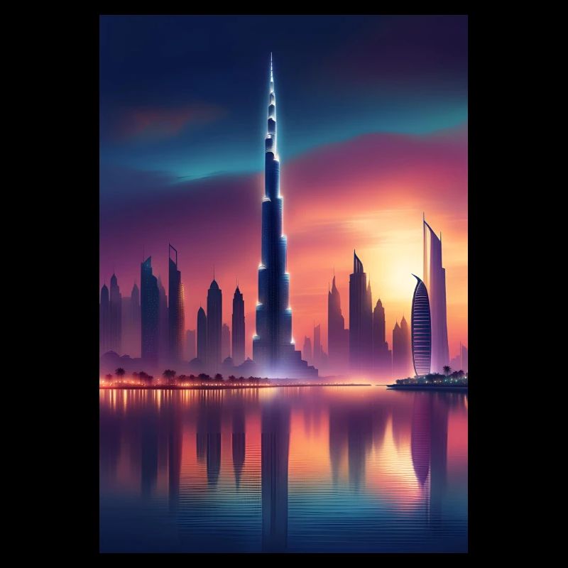 Dubai city sunset
